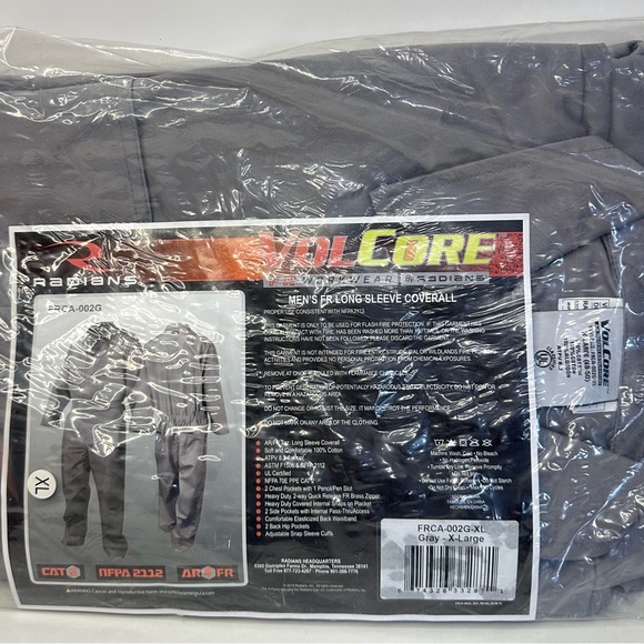 NWT Radians VolCore Men’s FR Long Sleeve Coverall Oil Field Work Wear X-Large - Picture 6 of 6